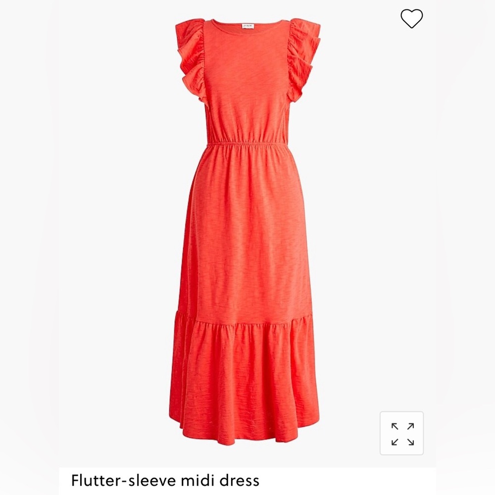 J Crew Factory Flutter Sleeve MIDI Dress size Large